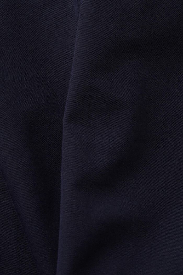 Chino met hoge taille en rechte pijpen, NAVY, detail image number 6