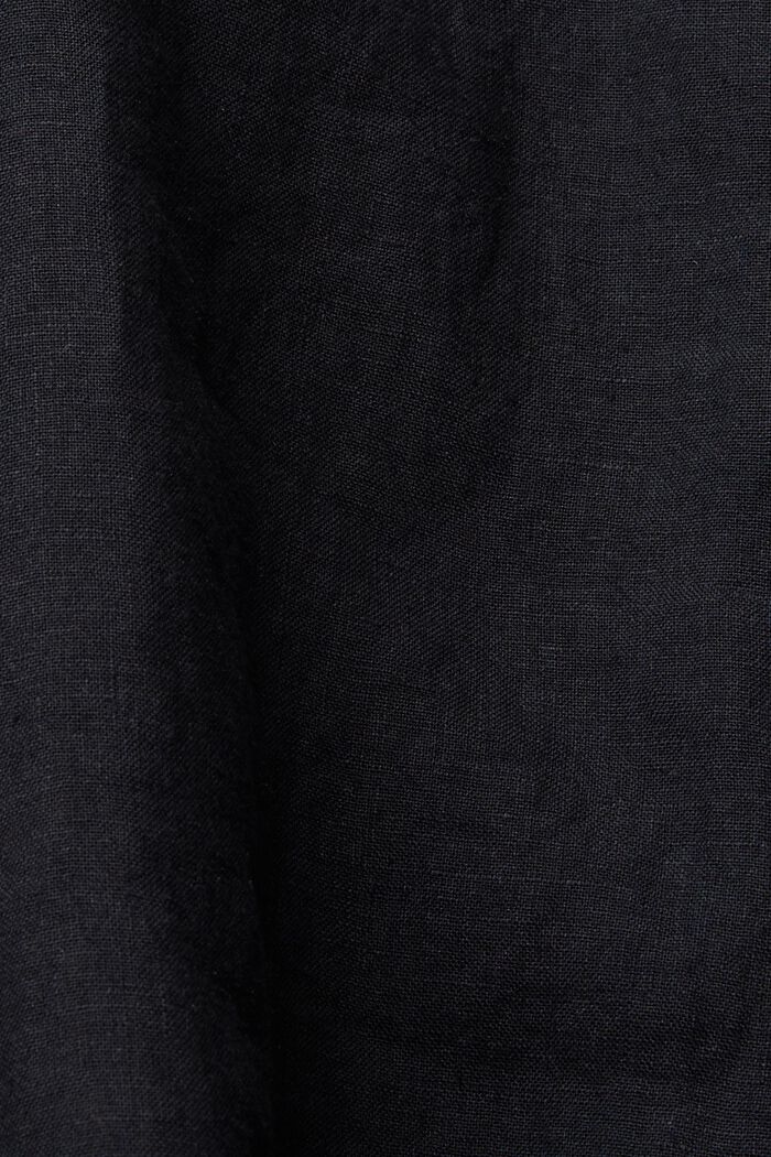 Blouse met knoopdetails van 100% linnen, BLACK, detail image number 4