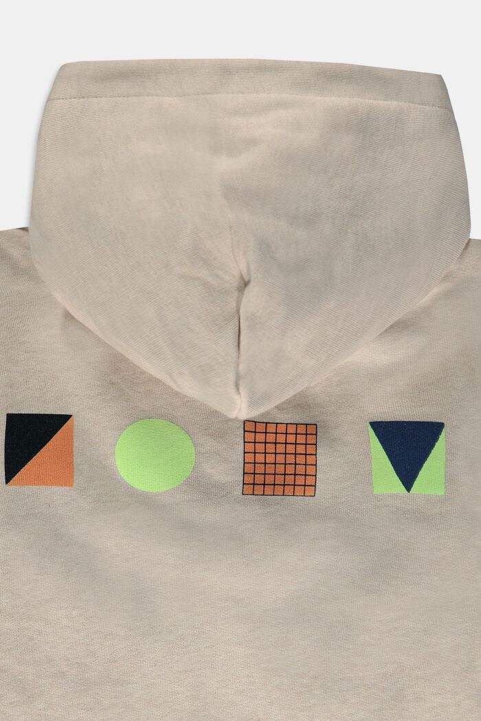 Katoenen hoodie met doorlopende rits, LIGHT BEIGE, detail image number 2