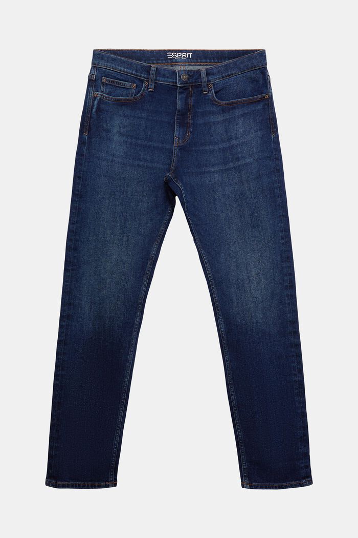 Slim fit-jeans met stretch, BLUE LIGHT WASHED, detail image number 7