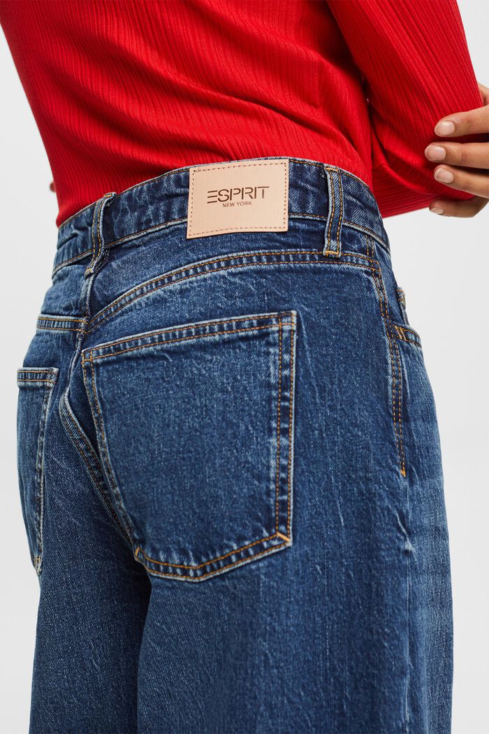 Wide fit jeans in retrolook met hoge taille, BLUE DARK WASHED, detail image number 4