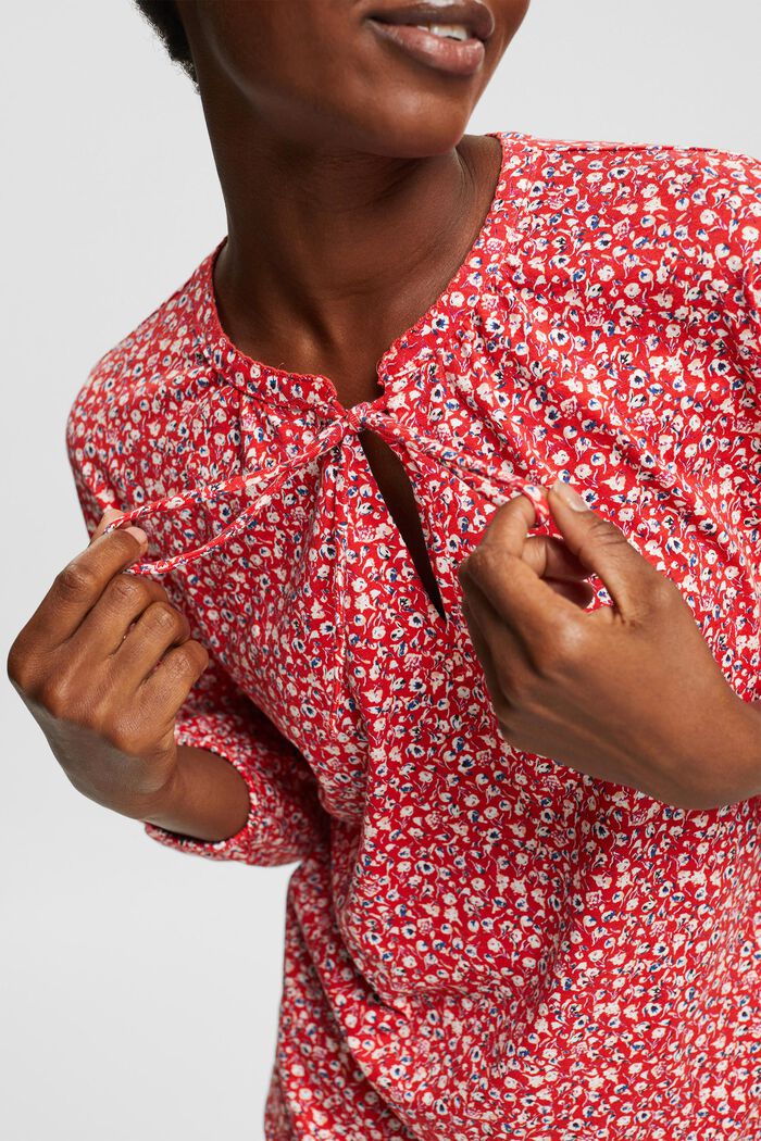 Longsleeve met een blouselook, mix van biologisch katoen, RED, detail image number 0