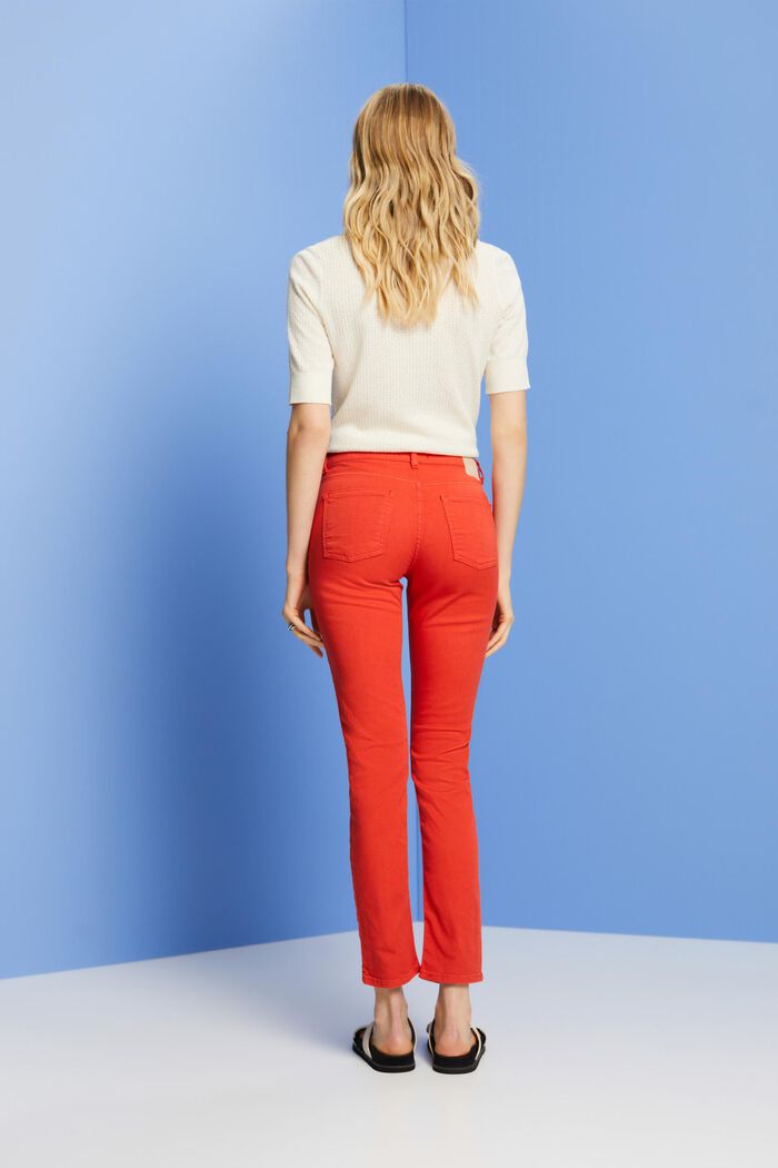 Slim fit-jeans met middelhoge taille, ORANGE RED, detail image number 3