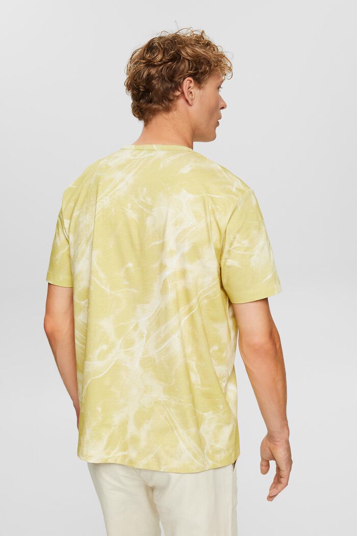 T-shirt met marmermotief, LIME YELLOW, detail image number 3