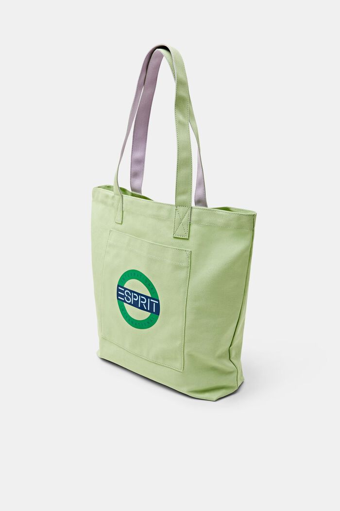 Canvas tote bag met logo, LIGHT GREEN, detail image number 2