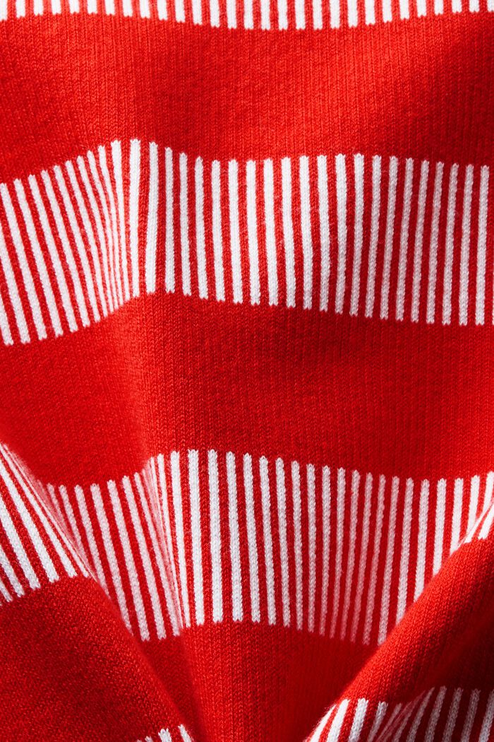 Jacquard trui met ronde hals en strepen, RED, detail image number 5