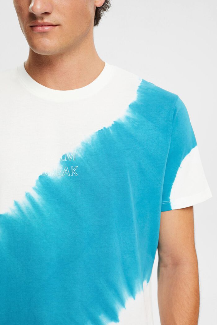 Jersey T-shirt met gebatikte kleuring, TEAL BLUE, detail image number 2