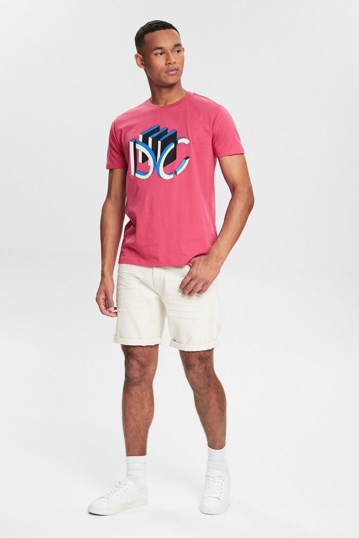 Jersey T-shirt met grafische 3D-logoprint, DARK PINK, detail image number 6