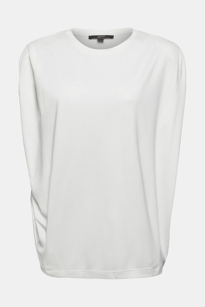 T-shirt met schoudervullingen, LENZING™ ECOVERO™, OFF WHITE, detail image number 0