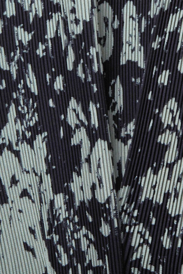 Geplooide jurk met motief, NAVY, detail image number 1