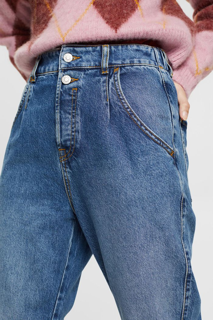 Jeans met hoge taille, BLUE MEDIUM WASHED, detail image number 3