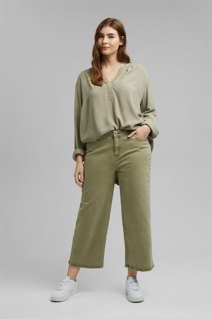 CURVY blouse van LENZING™ ECOVERO™, LIGHT KHAKI, detail image number 1