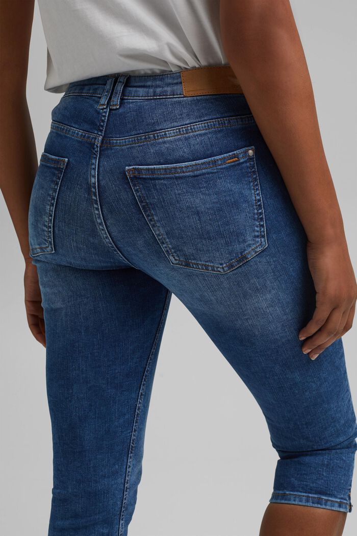 Capri-jeans van organic cotton, BLUE MEDIUM WASHED, detail image number 6