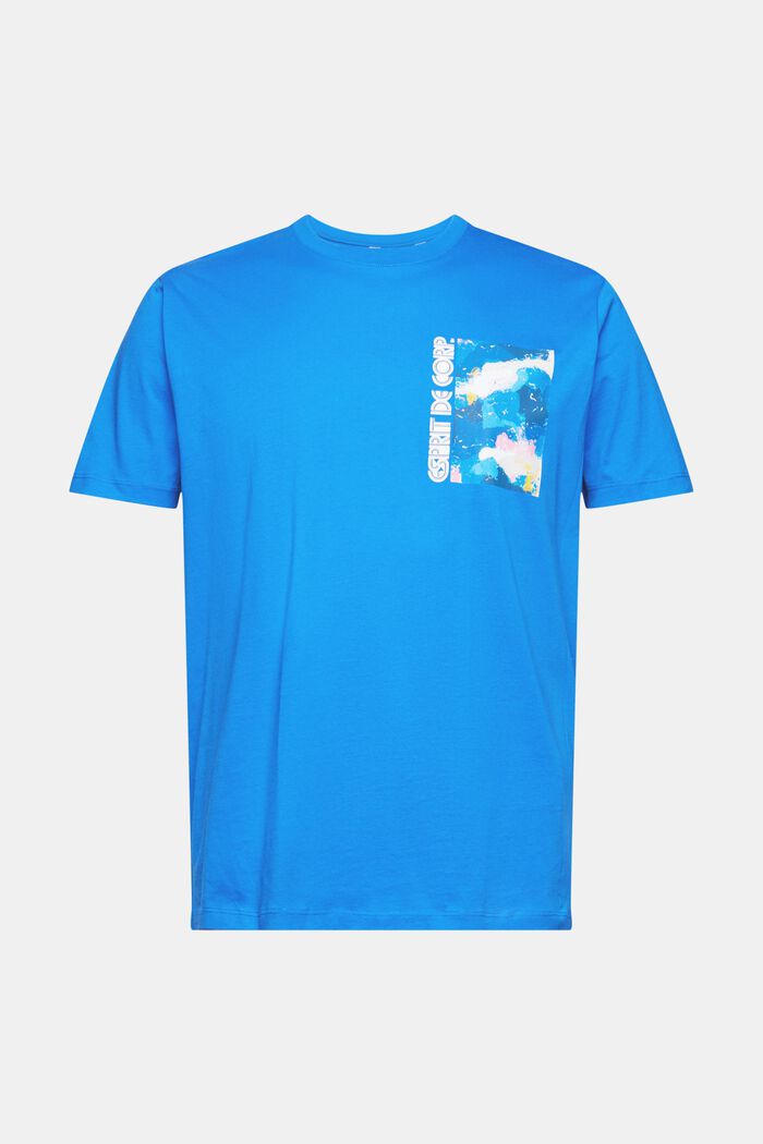 Jersey T-shirt met print, BRIGHT BLUE, overview