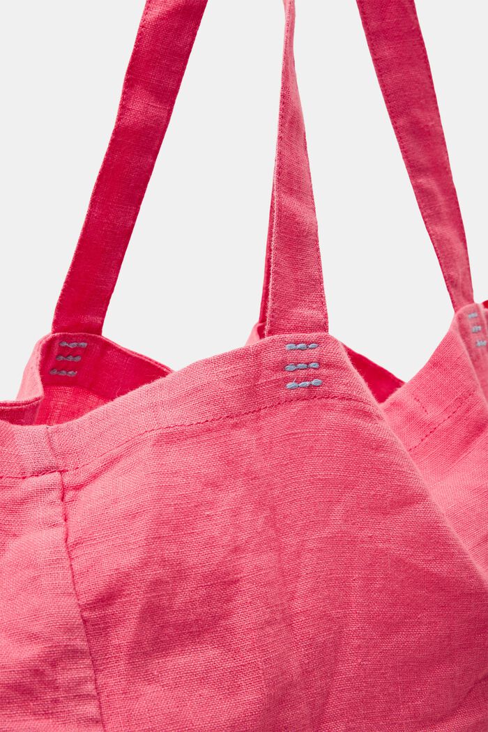 Oversized linnen tote bag, CORAL, detail image number 1
