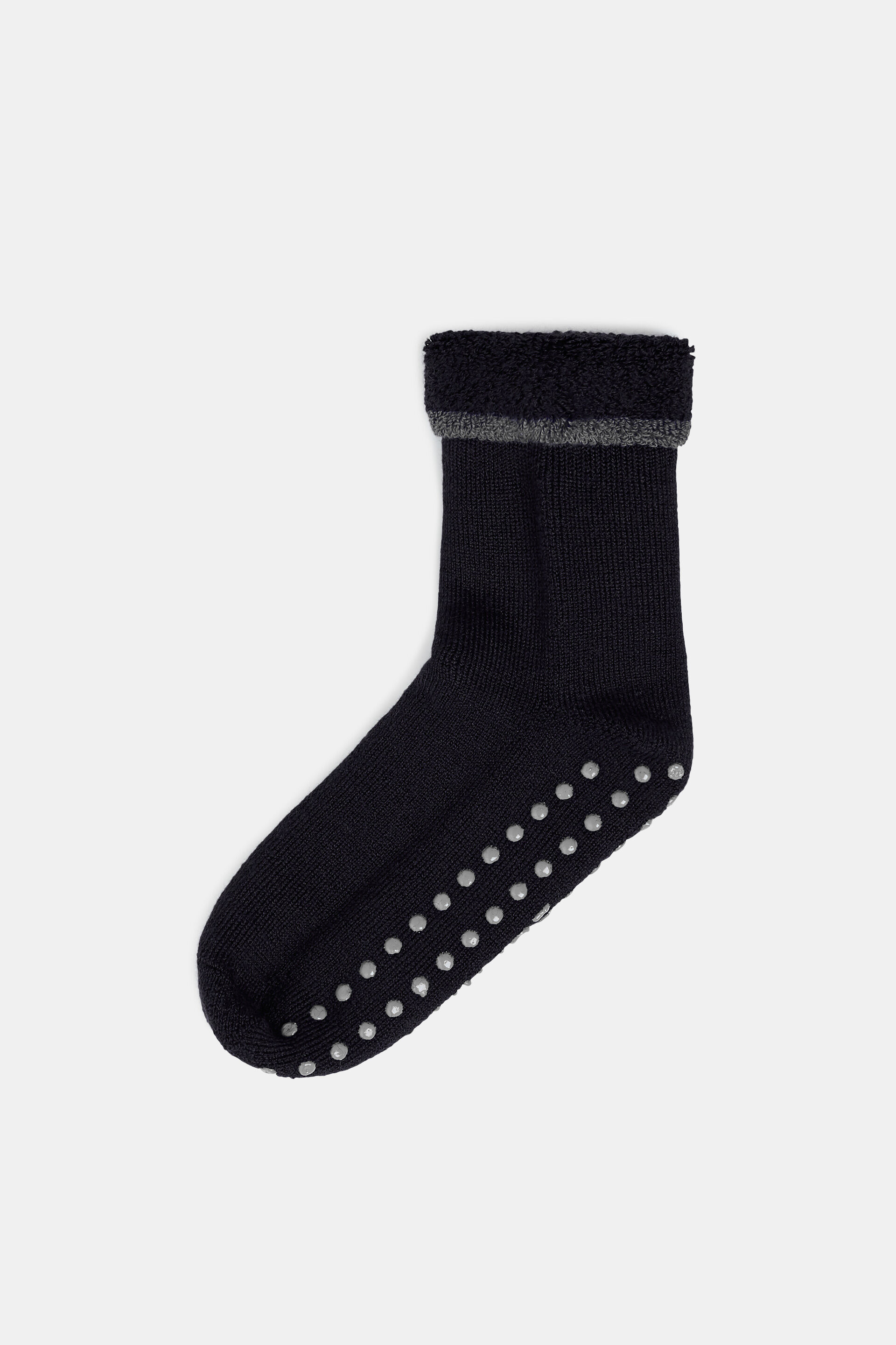 Zwart Zachte sokken met stroeve zool, wolmix