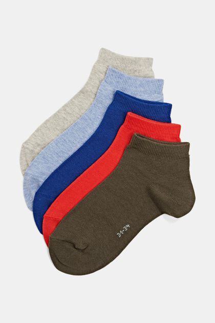 5 paar effen sokken, mix van biologisch katoen, BLUE/BROWN, overview