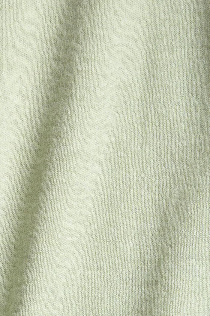 Met wol/alpaca: trui met korte mouwen, PASTEL GREEN, detail image number 4