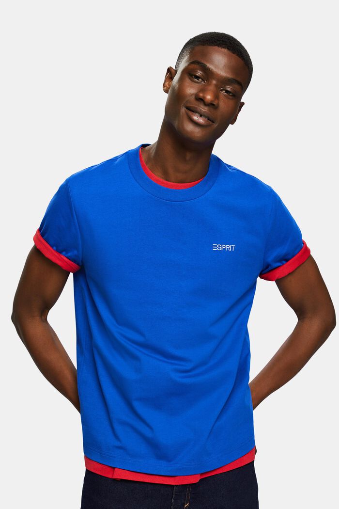 Uniseks T-shirt met logo, BRIGHT BLUE, detail image number 4