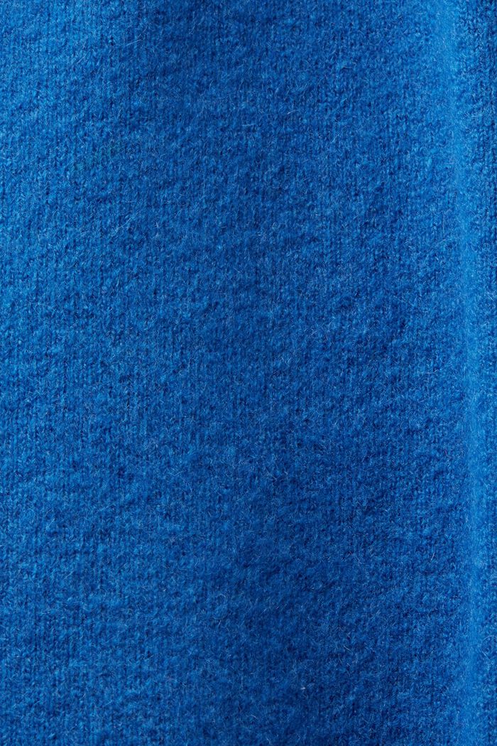 Trui van een wolmix met V-hals, BRIGHT BLUE, detail image number 5