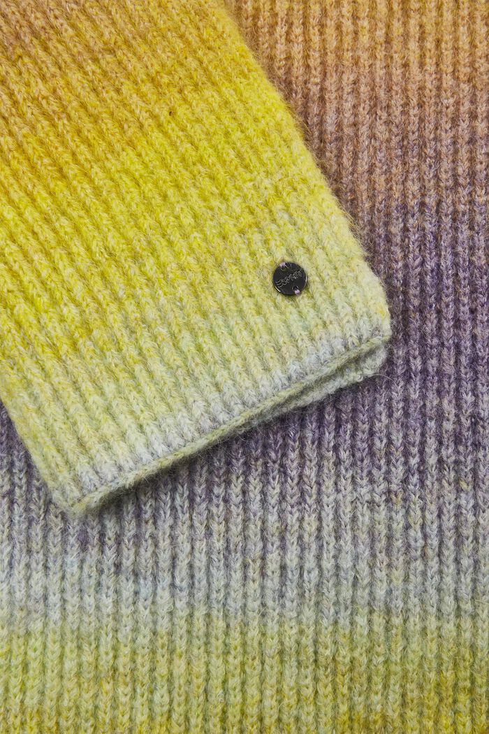 Meerkleurige gebreide sjaal met wol, LILAC, detail image number 1