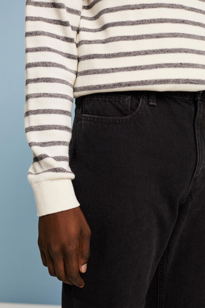 Taps toelopende jeans met middelhoge taille, BLACK DARK WASHED, detail image number 4