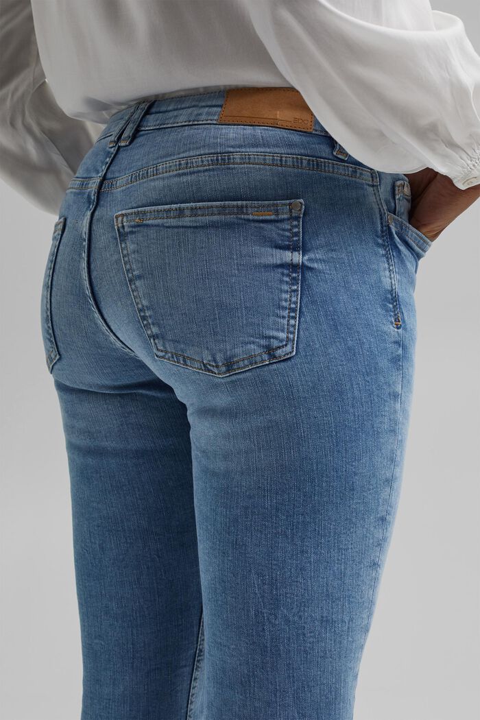 Capri-jeans van organic cotton, BLUE LIGHT WASHED, detail image number 5