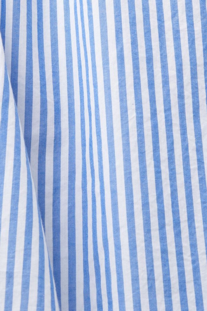 Gestreepte blouse met korte mouwen, 100% katoen, BRIGHT BLUE, detail image number 4