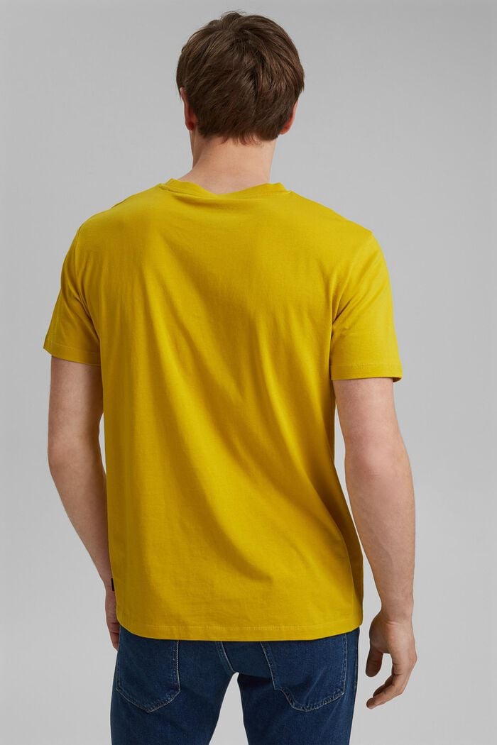 Jersey T-shirt met print, 100% biologisch katoen, YELLOW, detail image number 3