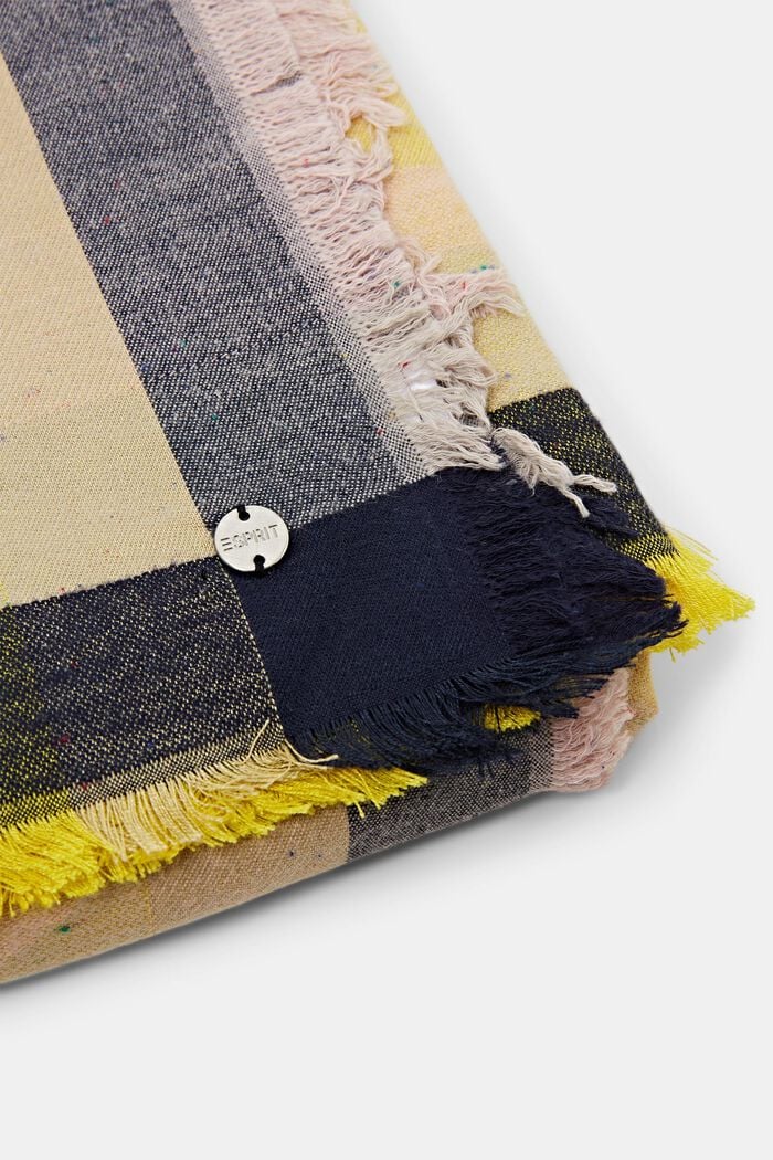 Gebreide sjaal met franjes, PASTEL YELLOW, detail image number 1