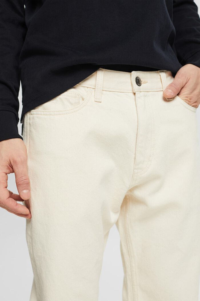 Jeans met middelhoge taille en rechte pijpen, OFF WHITE, detail image number 4