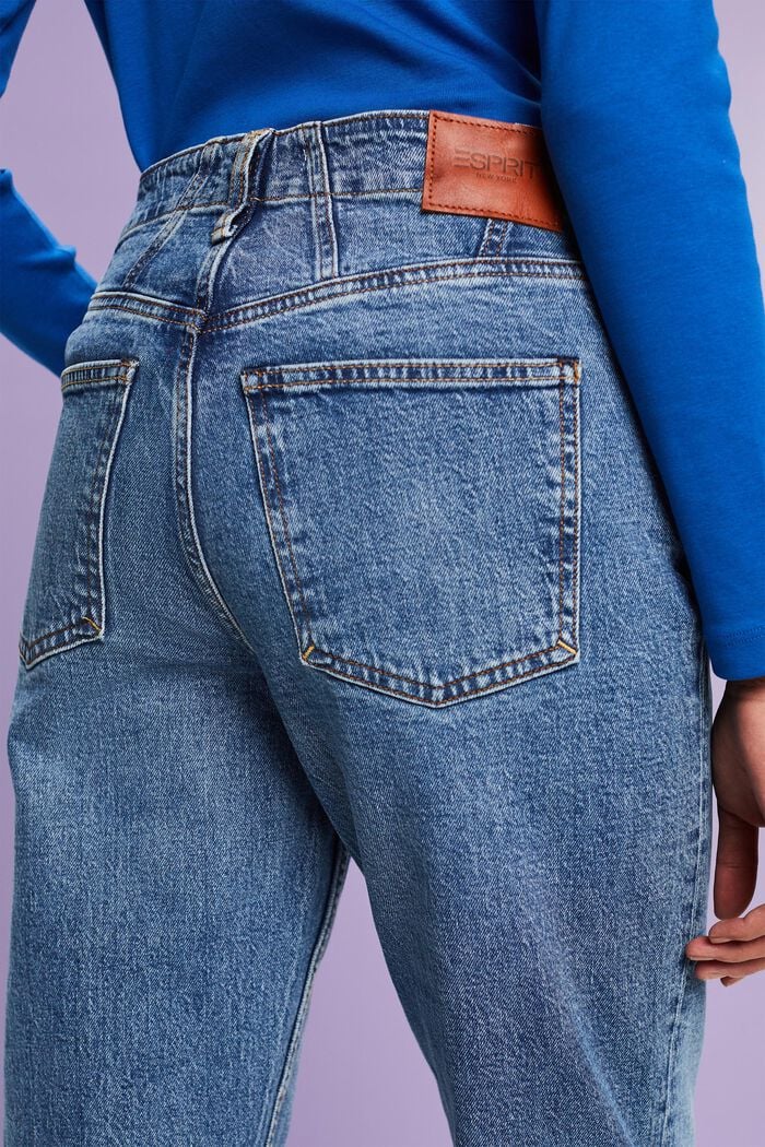 Klassieke jeans in retrolook met middelhoge taille, BLUE LIGHT WASHED, detail image number 4