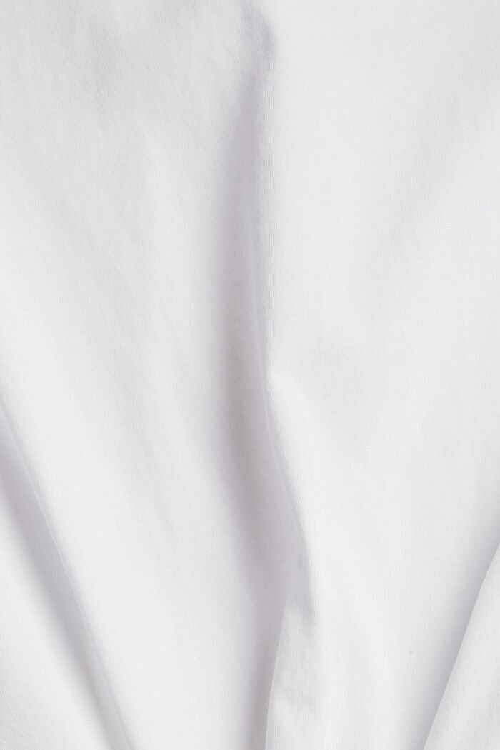 T-shirt met kleine print, biologisch katoen, WHITE, detail image number 4