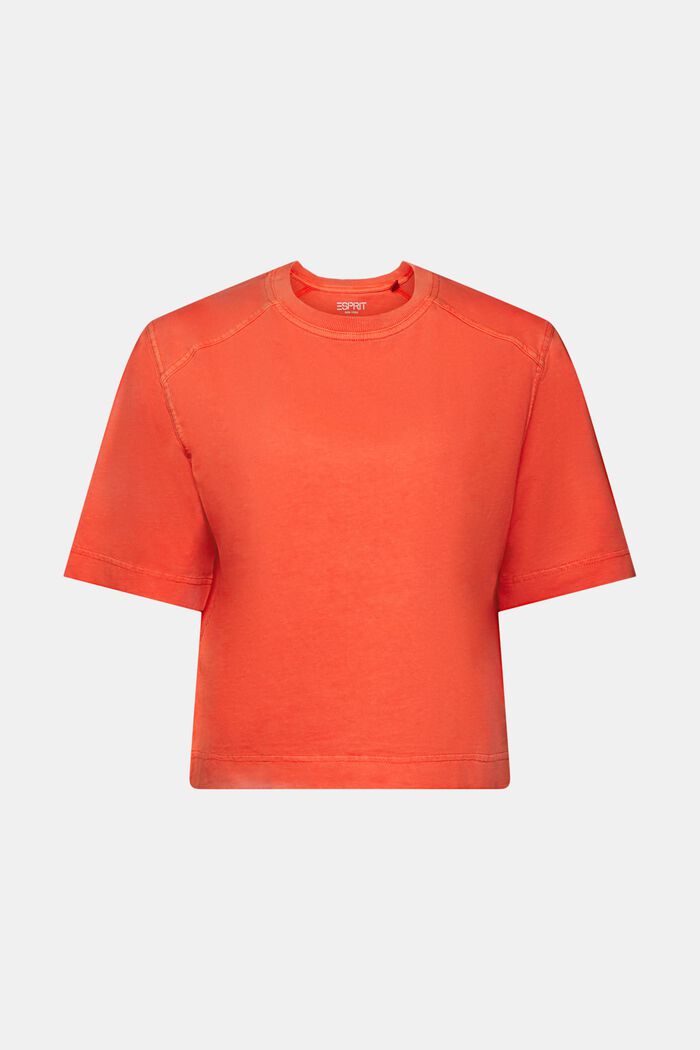 Boxy katoenen T-shirt, BRIGHT ORANGE, detail image number 6