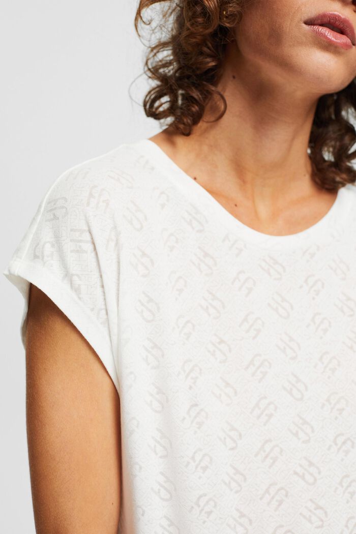 T-shirt met monogrammen, WHITE, detail image number 2