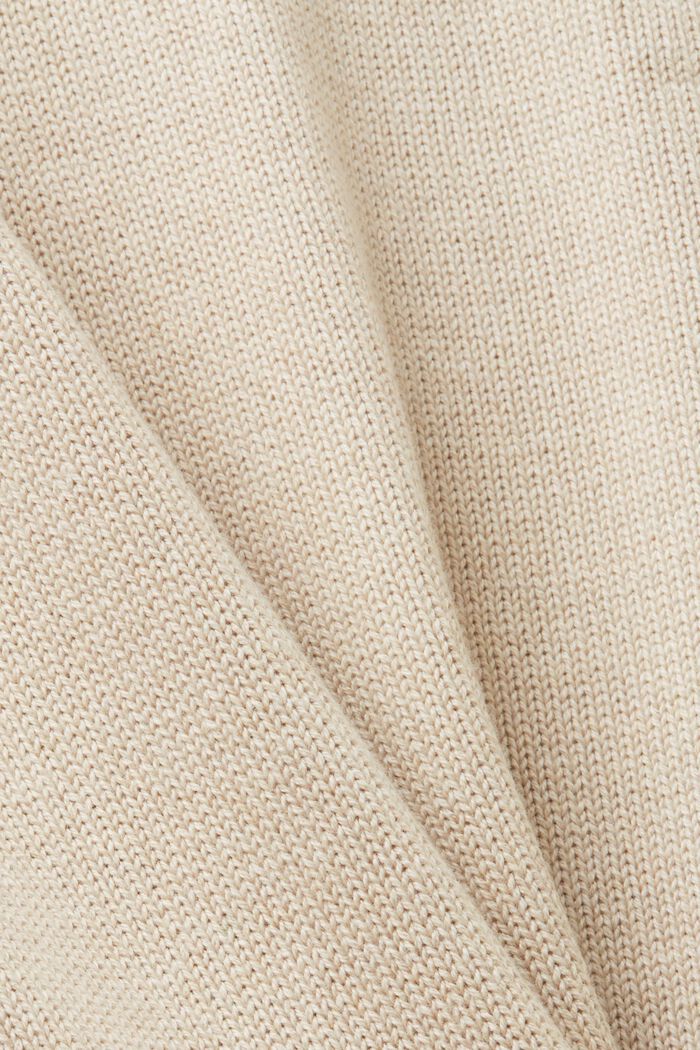 Katoenen trui met ronde hals, SAND, detail image number 5
