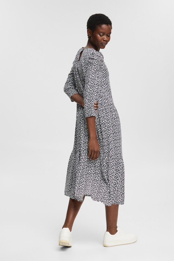 Midi-jurk met print, LENZING™ ECOVERO™, NAVY, detail image number 2