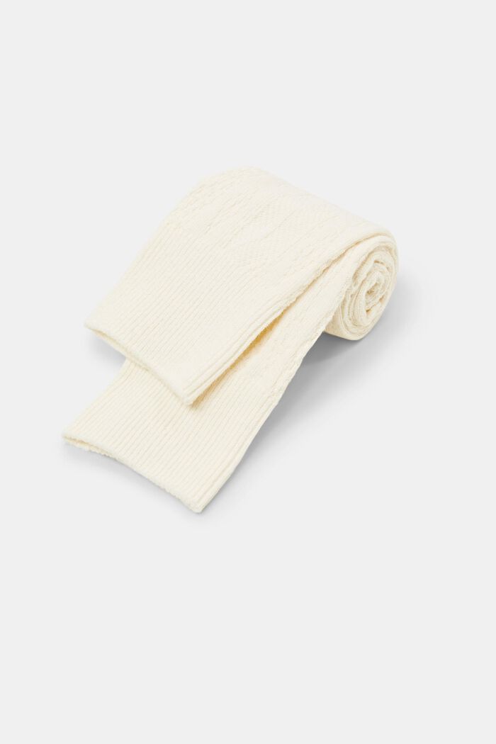 Sokken van kabelbreisel, WOOLWHITE, detail image number 2
