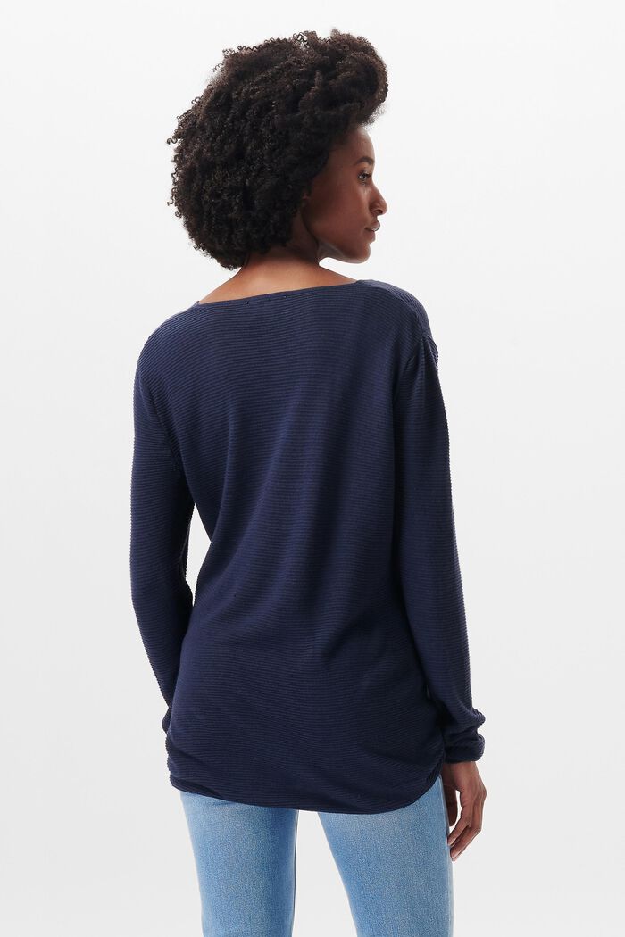 Sweater met V-hals, DARK BLUE, detail image number 1