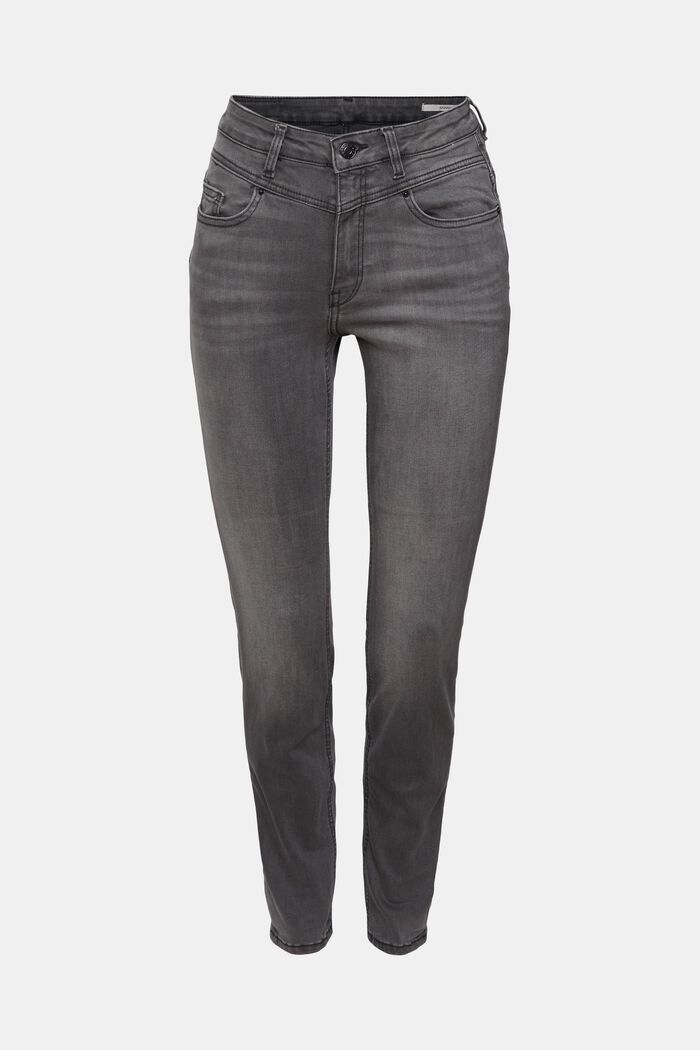 High-rise shaping jeans, GREY DARK WASHED, overview