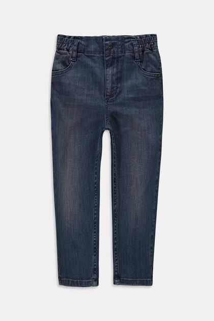 Elastische paperbag-jeans van katoen