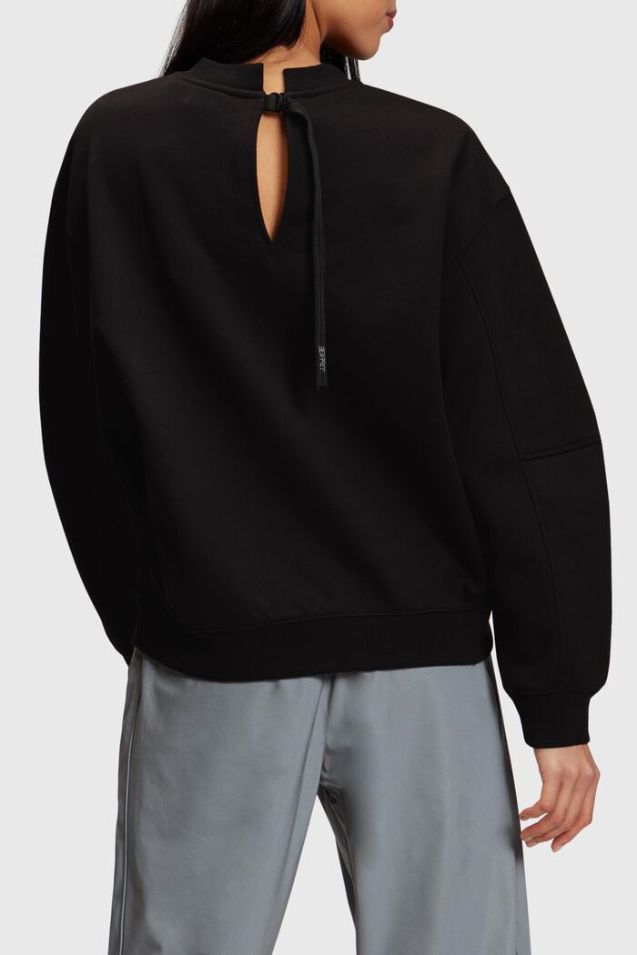 Oversized sweatshirt met logoprint, BLACK, detail image number 1