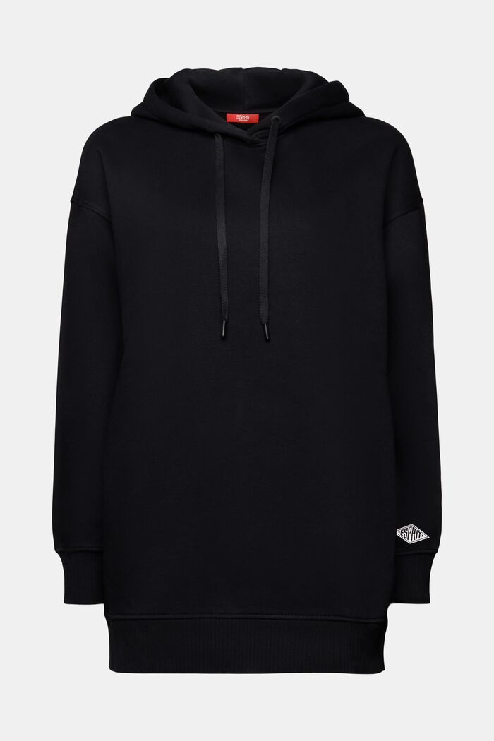 Oversized hoodie van katoenen fleece, BLACK, detail image number 8