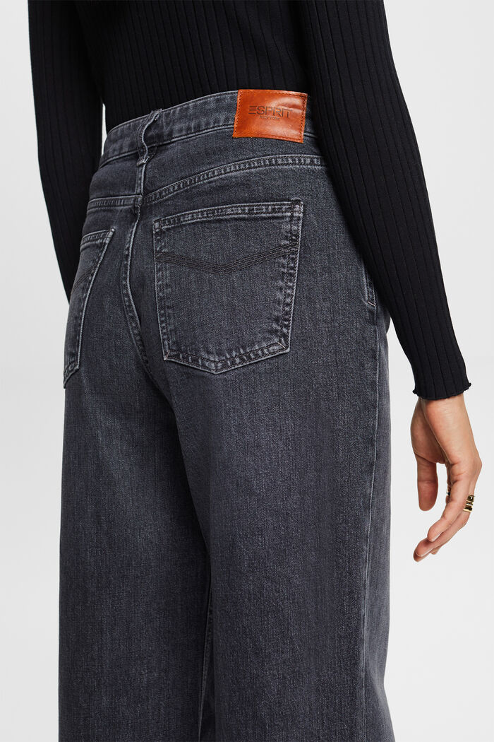 Jeans met wijde pijpen en hoge taille, BLACK MEDIUM WASHED, detail image number 4