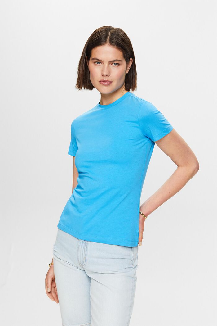 T-shirt met ronde hals, BLUE, detail image number 0