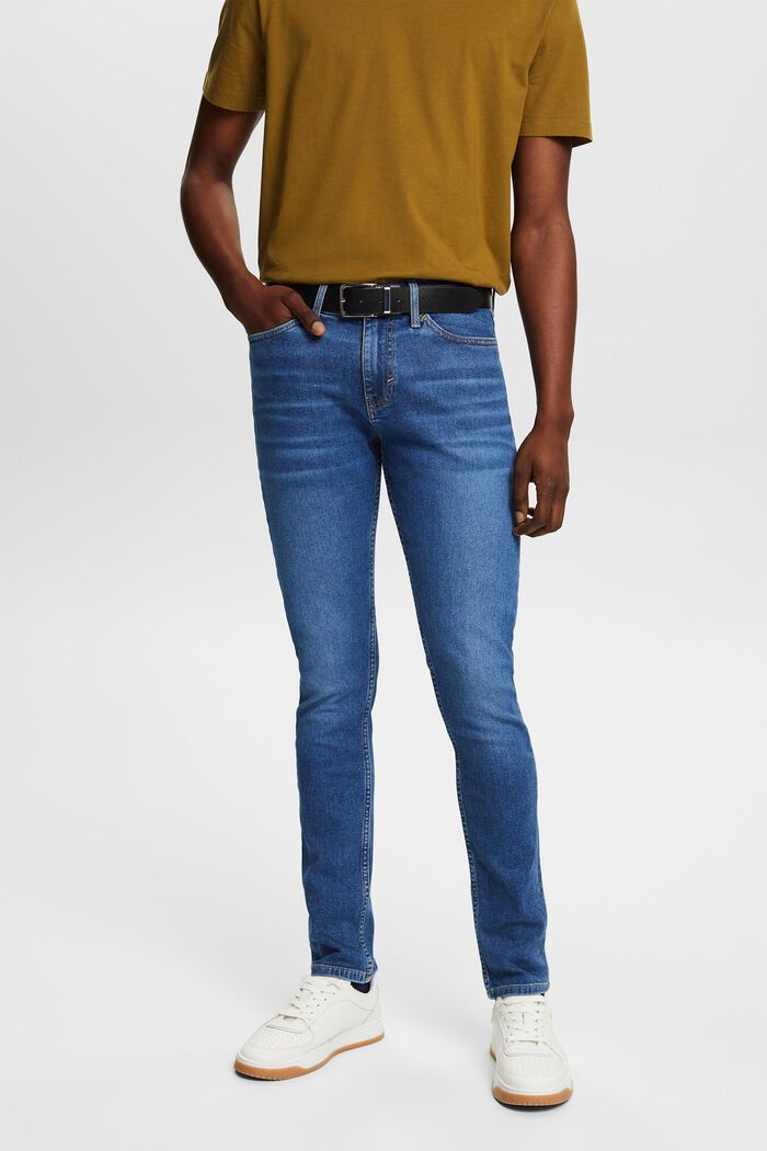 Mid rise skinny jeans, BLUE MEDIUM WASHED, detail image number 0