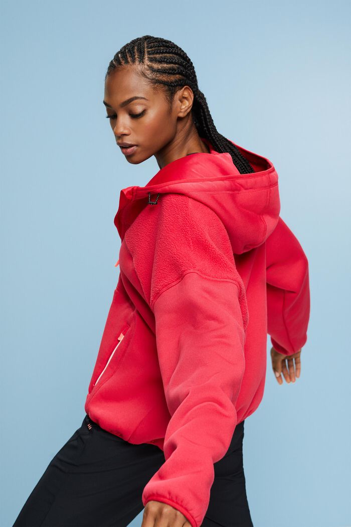 Warme hoodie met rits, RED, detail image number 3