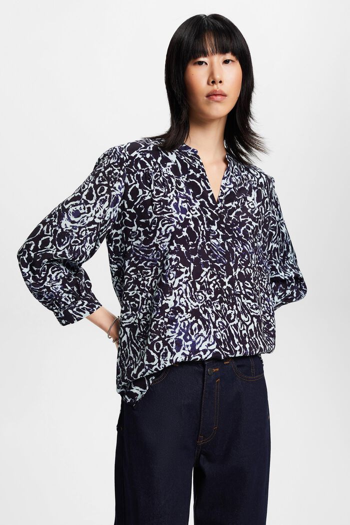 Blouse met print all-over, NAVY, detail image number 0