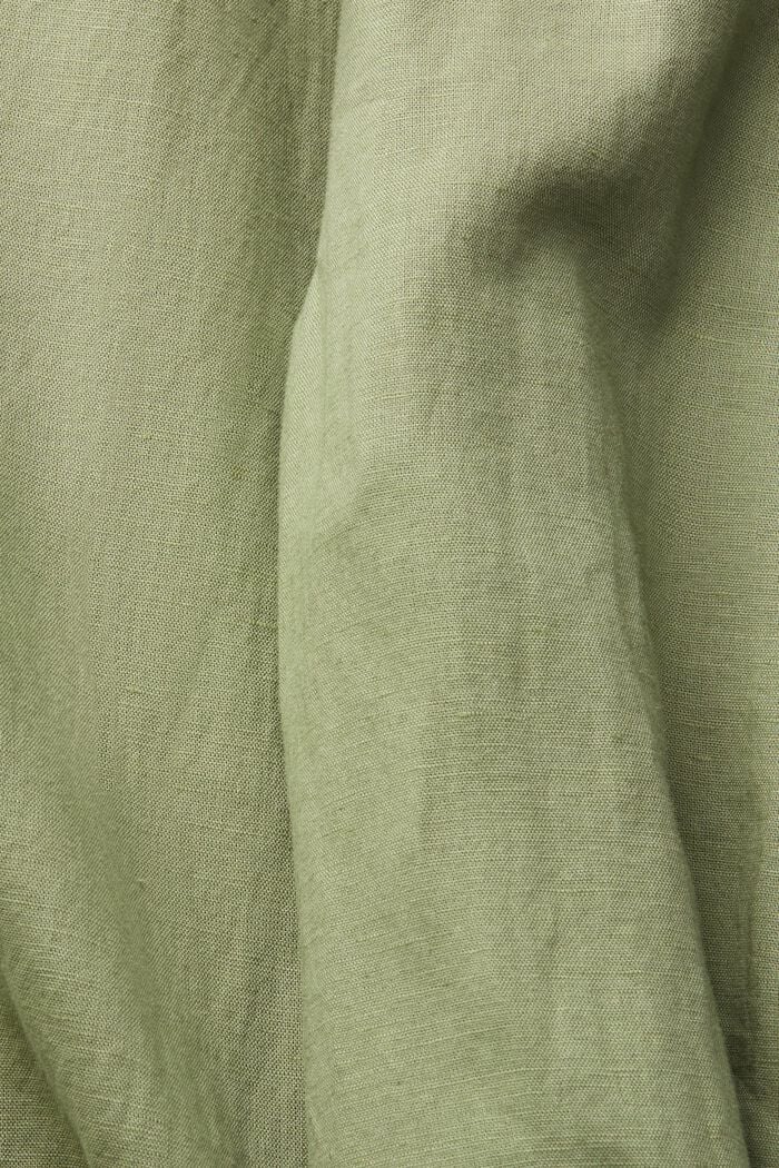 Van een linnenmix: jumpsuit met wijde pijpen, LIGHT KHAKI, detail image number 4