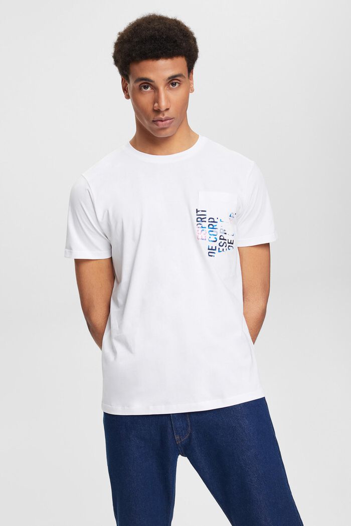 Jersey T-shirt met print, WHITE, detail image number 0
